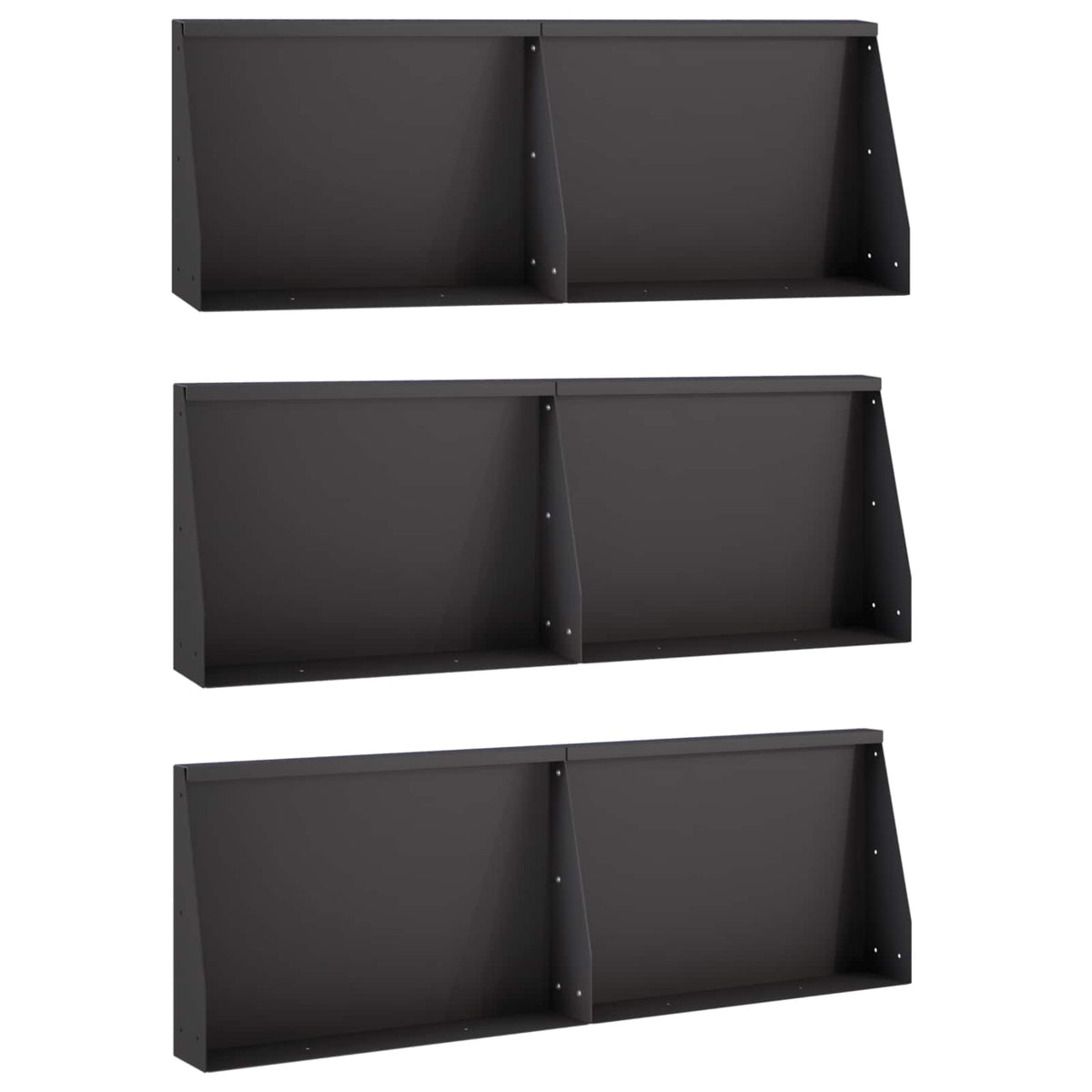 Retaining Wall 6 pcs 60 x 12 x 50 cm Steel Black
