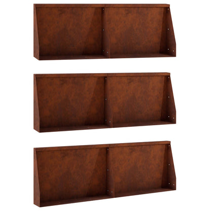Retaining Wall 6 pcs 60 x 12 x 50 cm Weathering Steel Rusty
