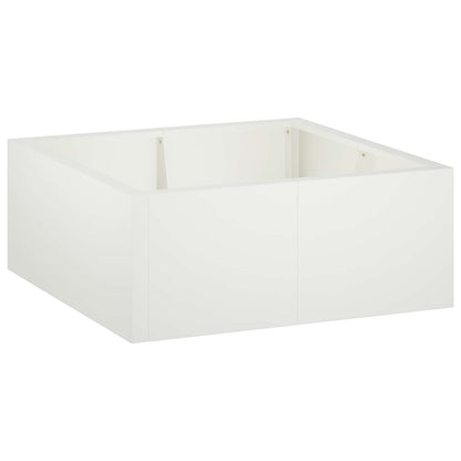 Retaining Wall 4 pcs 100 x 100 x 30 cm Steel White