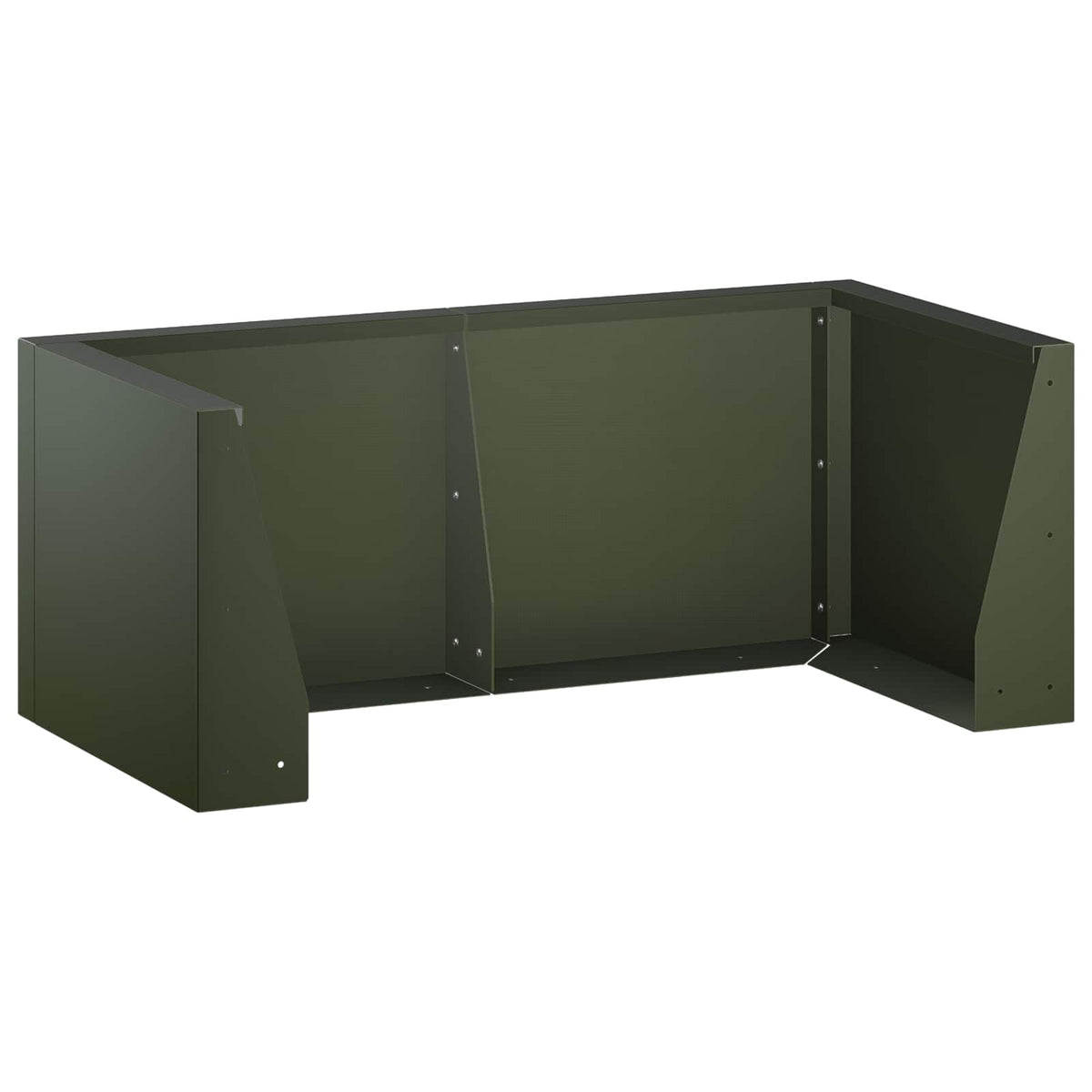 Retaining Wall 4 pcs 100 x 100 x 30 cm Steel Olive Green