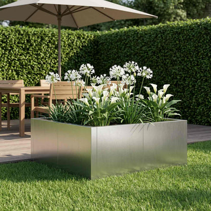 Retaining Wall 4 pcs 100 x 100 x 50 cm Stainless Steel Silver