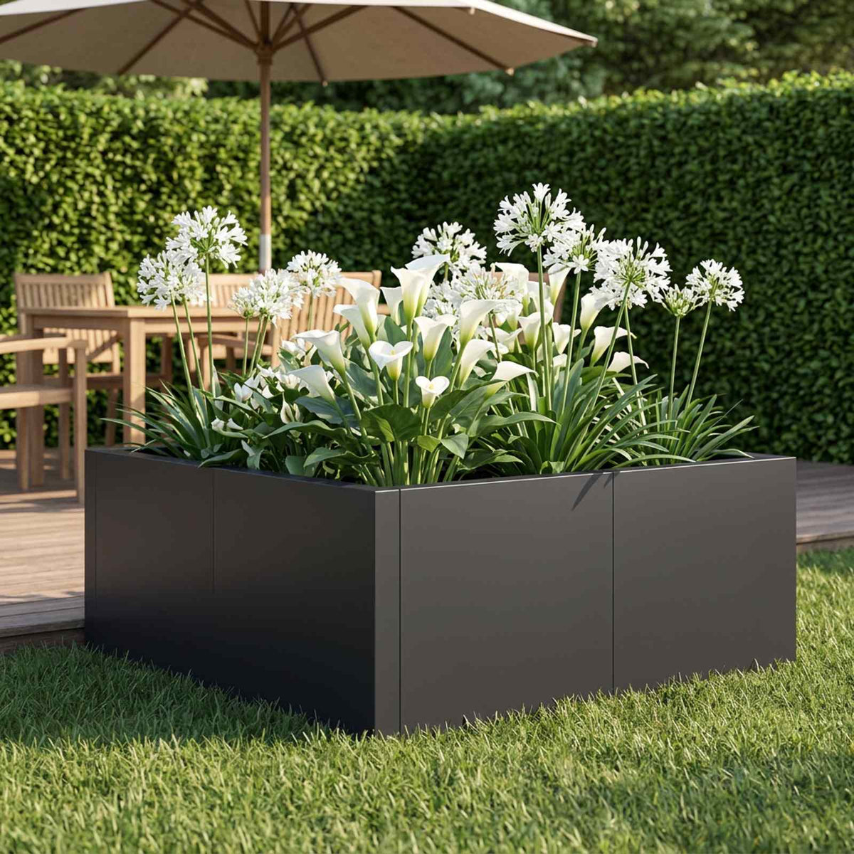 Retaining Wall 4 pcs 100 x 100 x 30 cm Steel Black