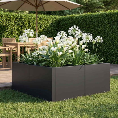 Retaining Wall 4 pcs 100 x 100 x 30 cm Steel Black