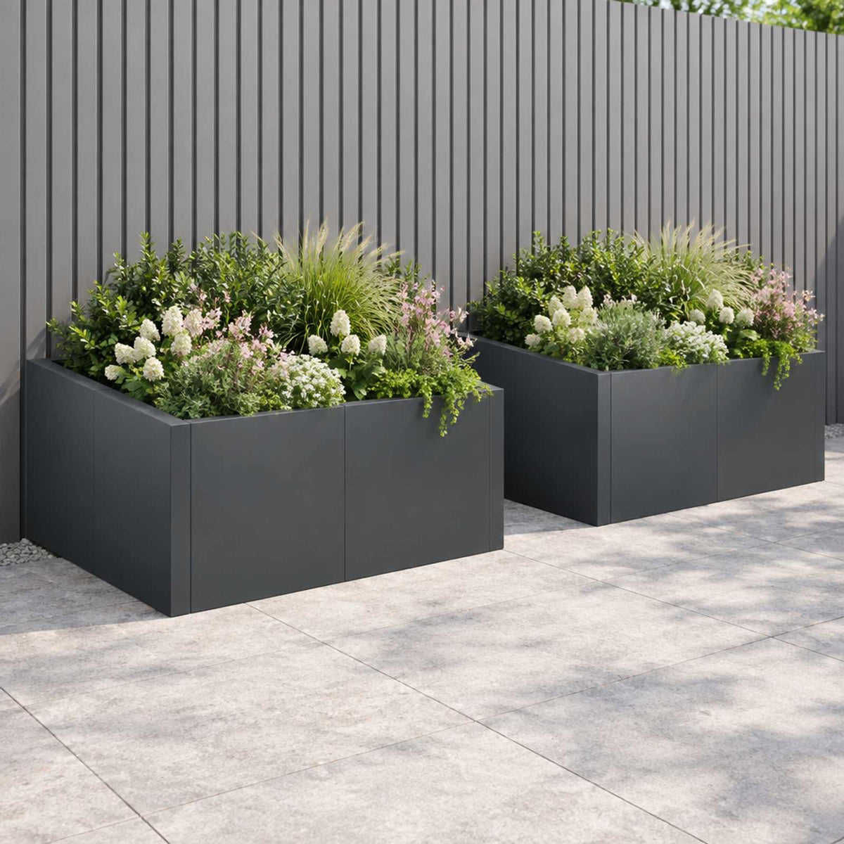 Retaining Wall 4 pcs 100 x 100 x 30 cm Steel Anthracite