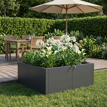Retaining Wall 4 pcs 100 x 100 x 40 cm Steel Anthracite