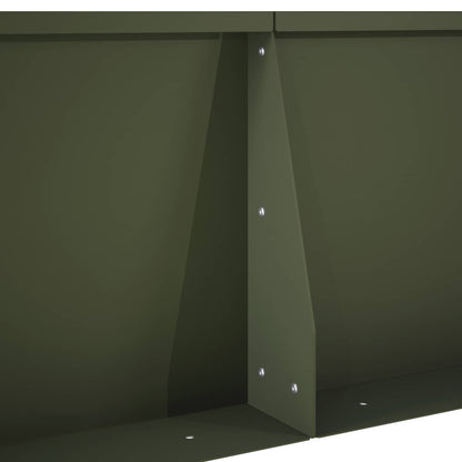 Retaining Wall 4 pcs 100 x 100 x 40 cm Steel Olive Green