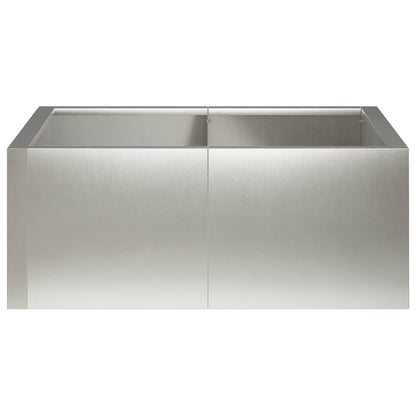 Retaining Wall 4 pcs 100 x 100 x 40 cm Stainless Steel Silver
