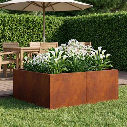Retaining Wall 4 pcs 100 x 100 x 40 cm Weathering Steel Rusty
