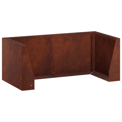 Retaining Wall 4 pcs 100 x 100 x 40 cm Weathering Steel Rusty