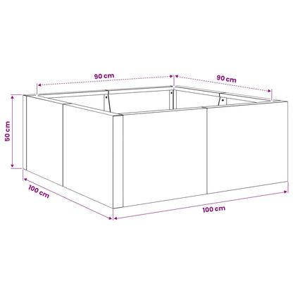 Retaining Wall 4 pcs 100 x 100 x 50 cm Steel Anthracite