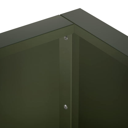 Retaining Wall 4 pcs 100 x 100 x 50 cm Steel Olive Green