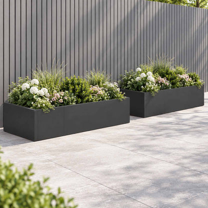 Retaining Wall 6 pcs 200 x 100 x 30 cm Steel Black
