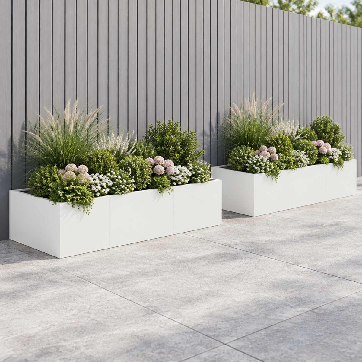 Retaining Wall 6 pcs 200 x 100 x 50 cm Steel White