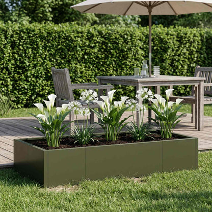 Retaining Wall 6 pcs 200 x 100 x 30 cm Steel Olive Green