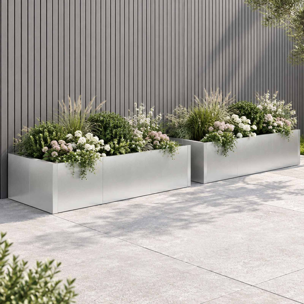 Retaining Wall 6 pcs 200 x 100 x 40 cm Stainless Steel Silver
