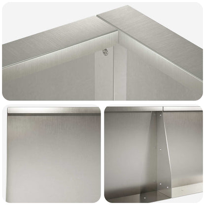 Retaining Wall 6 pcs 200 x 100 x 50 cm Stainless Steel Silver