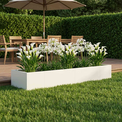 Retaining Wall 8 pcs 300 x 100 x 30 cm Steel White