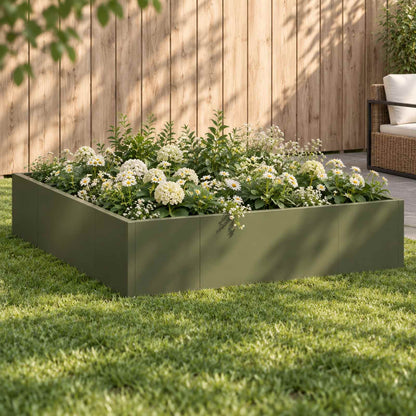 Retaining Wall 8 pcs 300 x 100 x 40 cm Steel Olive Green