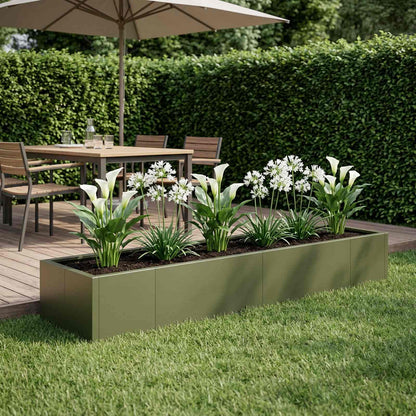 Retaining Wall 8 pcs 300 x 100 x 30 cm Steel Olive Green