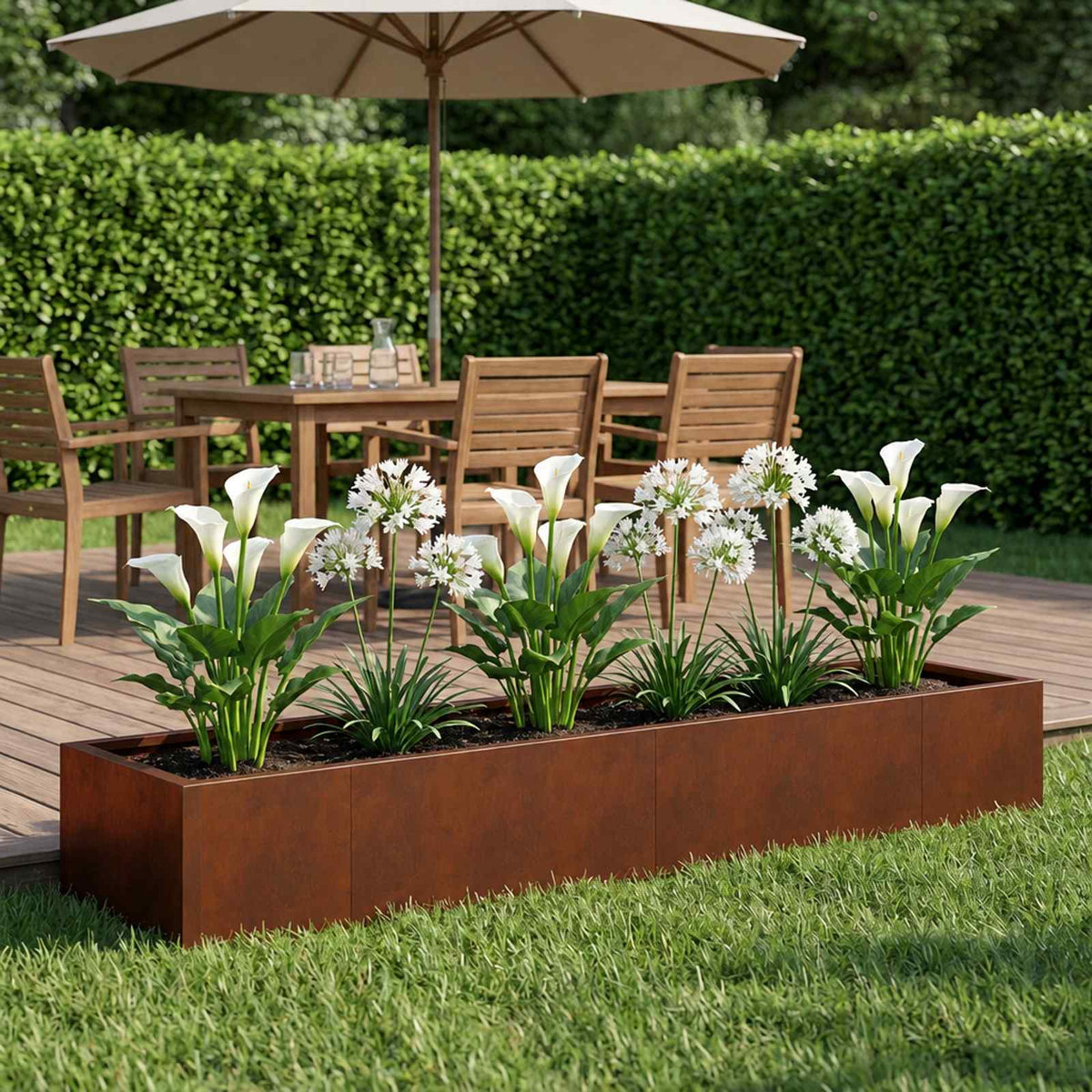 Retaining Wall 8 pcs 300 x 100 x 50 cm Weathering Steel Rusty
