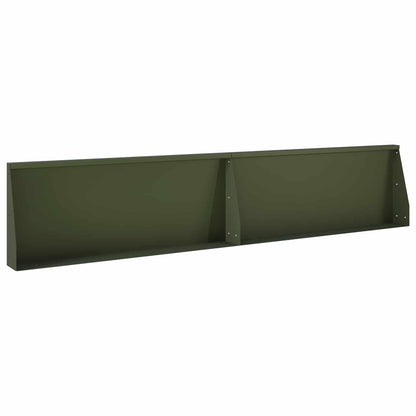 Retaining Wall 8 pcs 300 x 100 x 50 cm Steel Olive Green