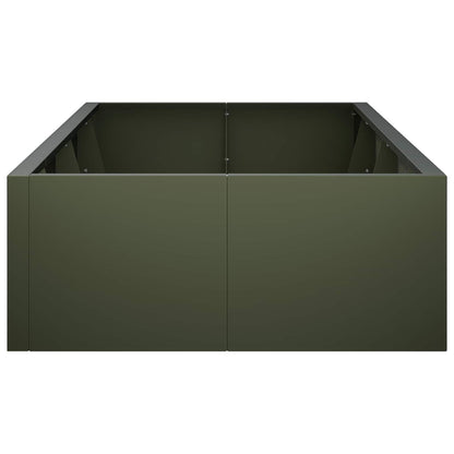 Retaining Wall 8 pcs 300 x 100 x 50 cm Steel Olive Green