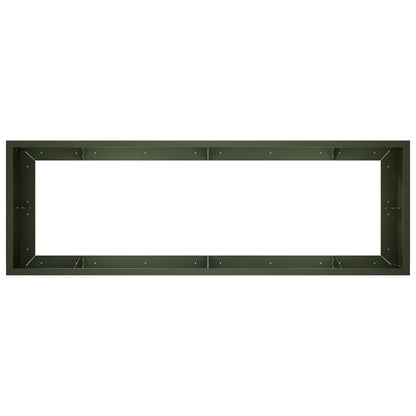 Retaining Wall 8 pcs 300 x 100 x 50 cm Steel Olive Green