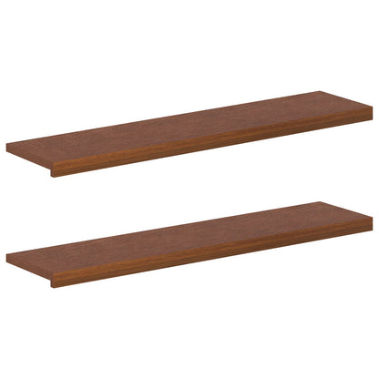 Stair Tread 2 pcs 120 x 30 x 2 cm Dark Brown Solid Oak Wood