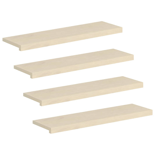 Stair Tread 4 pcs 90 x 25 x 2 cm White Solid Oak Wood