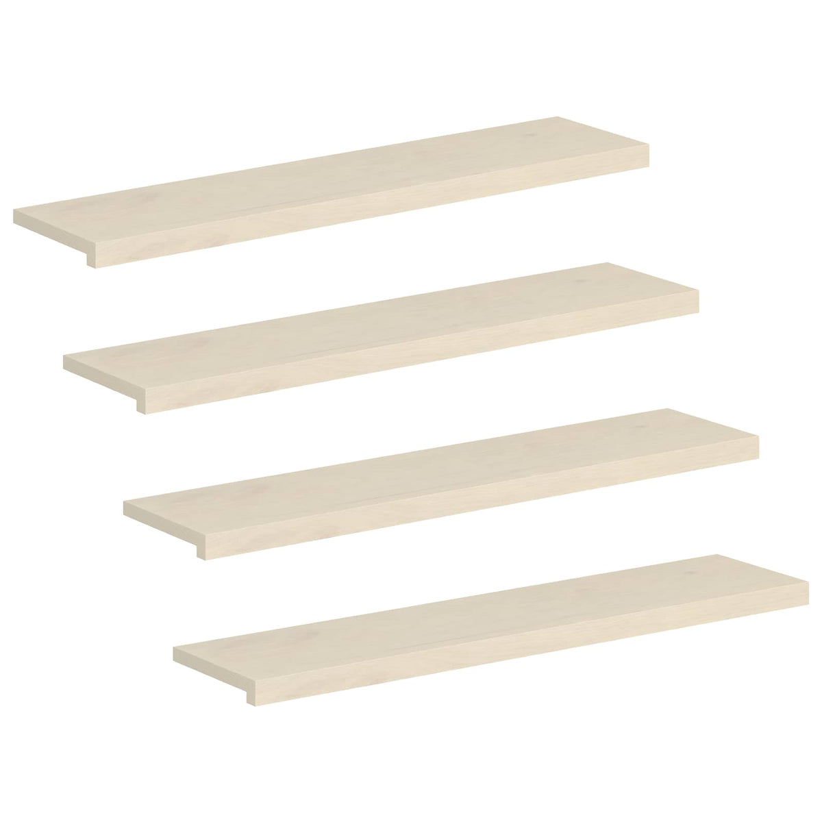 Stair Tread 4 pcs 120 x 25 x 2 cm White Solid Oak Wood