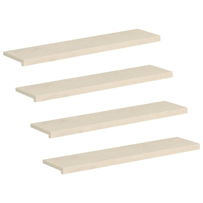 Stair Tread 4 pcs 120 x 25 x 2 cm White Solid Oak Wood