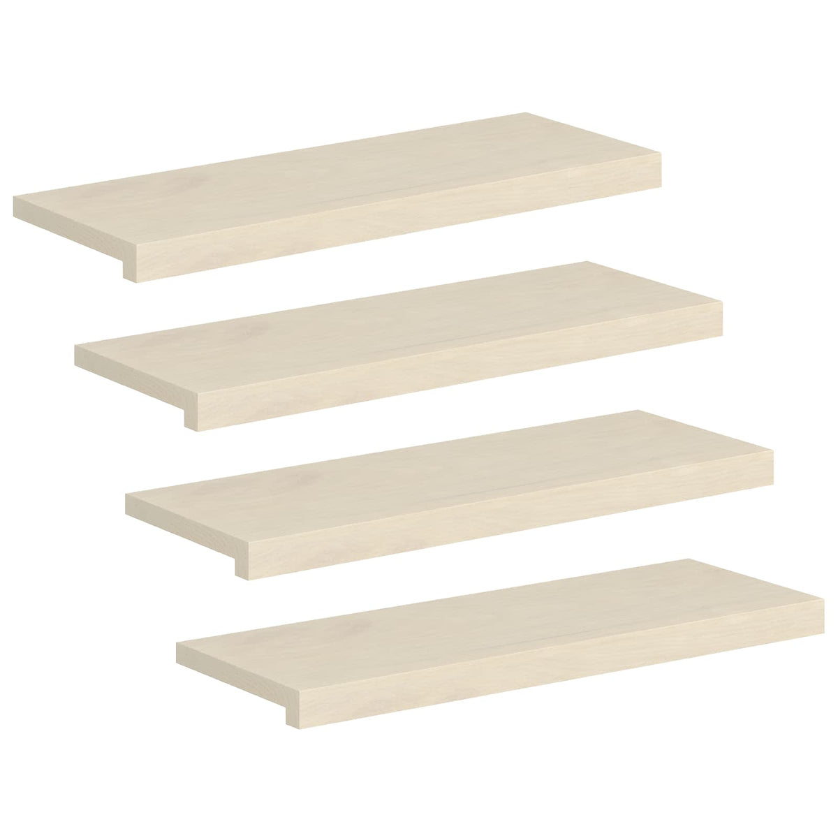 Stair Tread 4 pcs 70 x 30 x 2 cm White Solid Oak Wood