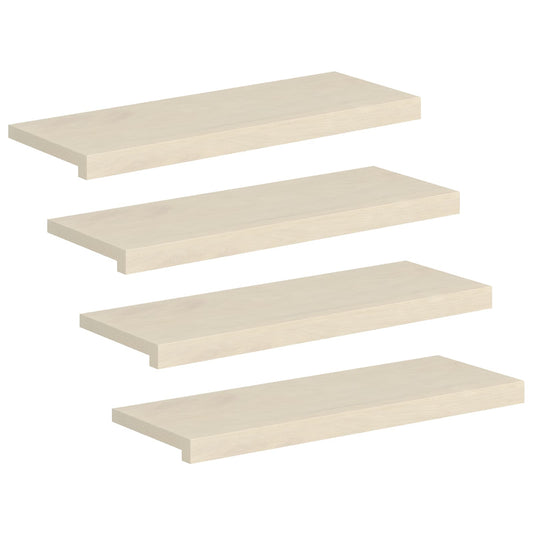 Stair Tread 4 pcs 70 x 30 x 2 cm White Solid Oak Wood
