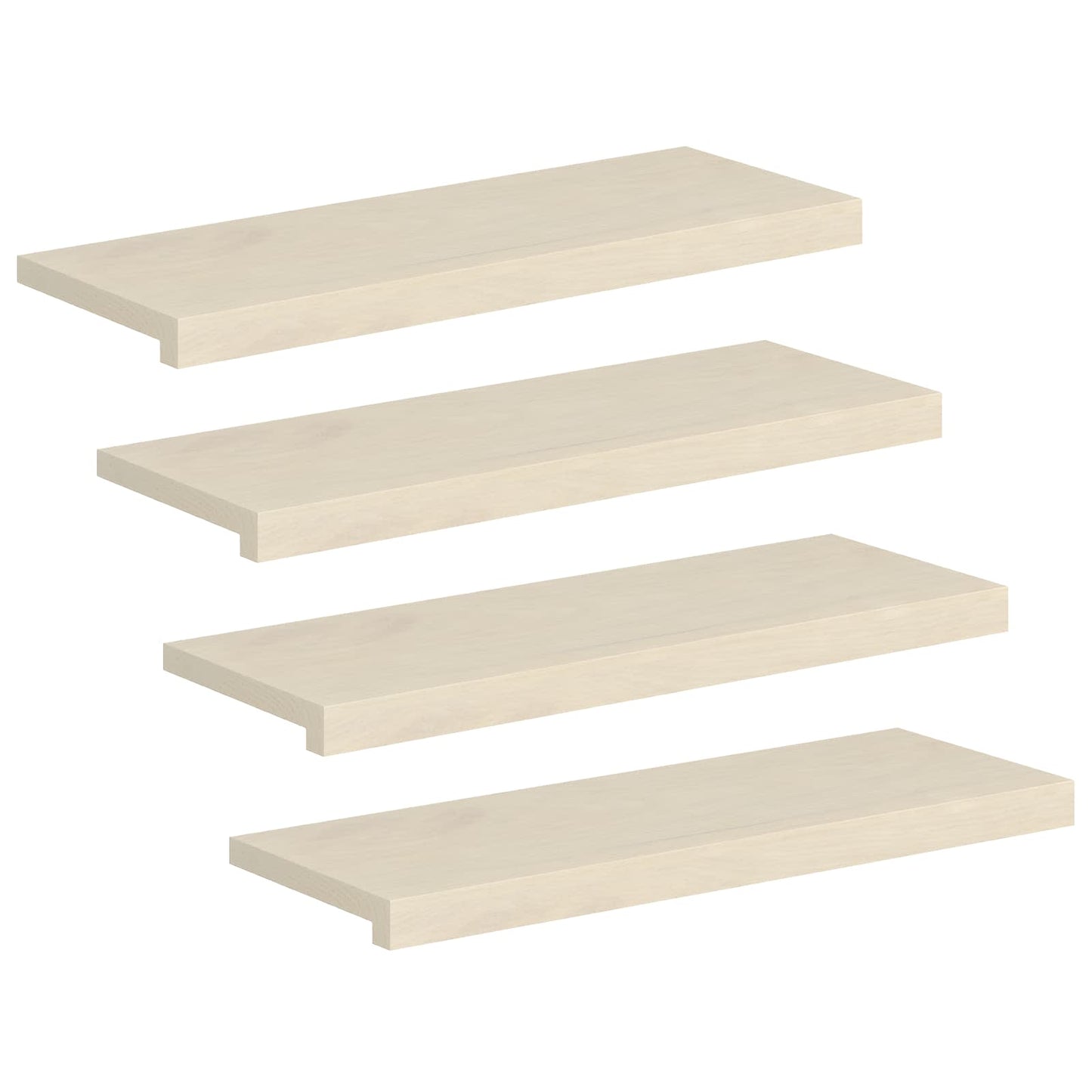 Stair Tread 4 pcs 80 x 30 x 2 cm White Solid Oak Wood