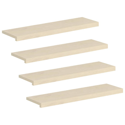 Stair Tread 4 pcs 90 x 30 x 2 cm White Solid Oak Wood