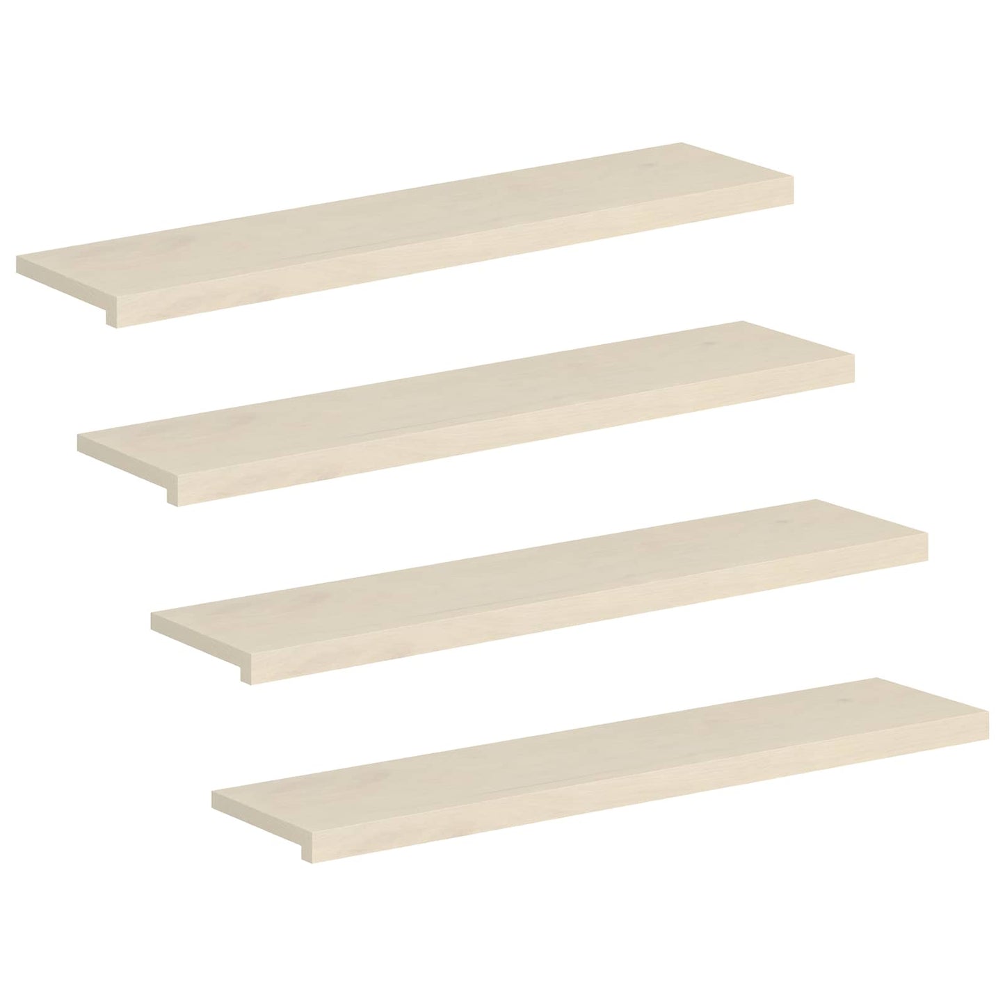 Stair Tread 4 pcs 120 x 30 x 2 cm White Solid Oak Wood