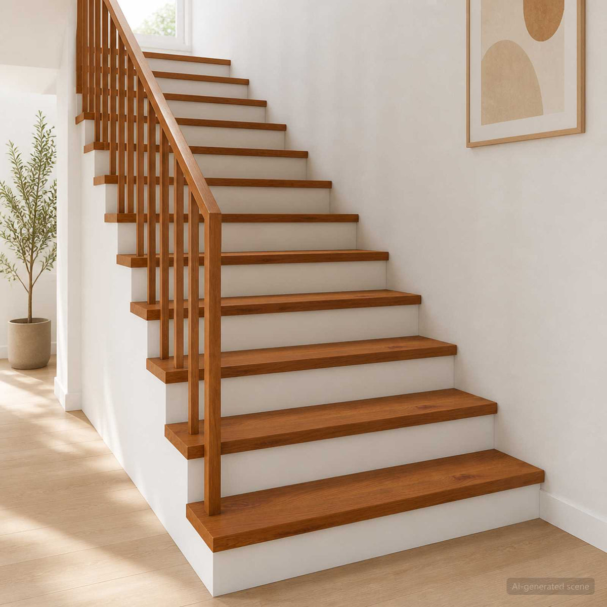 Stair Tread 4 pcs 80 x 25 x 2 cm Brown Solid Oak Wood