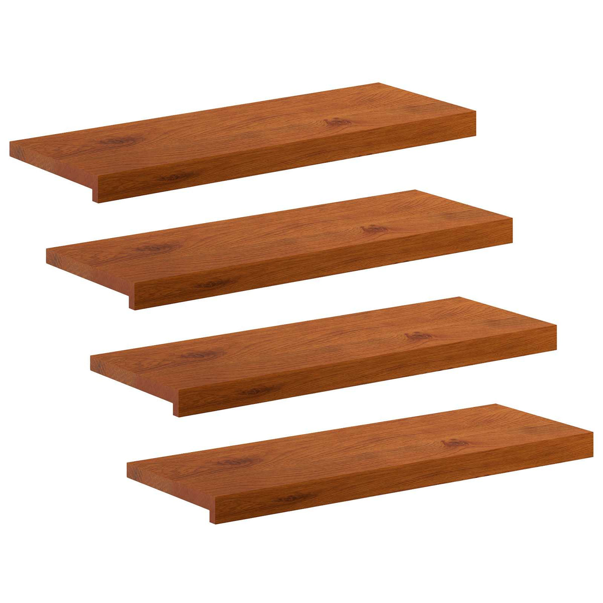 Stair Tread 4 pcs 80 x 30 x 2 cm Brown Solid Oak Wood