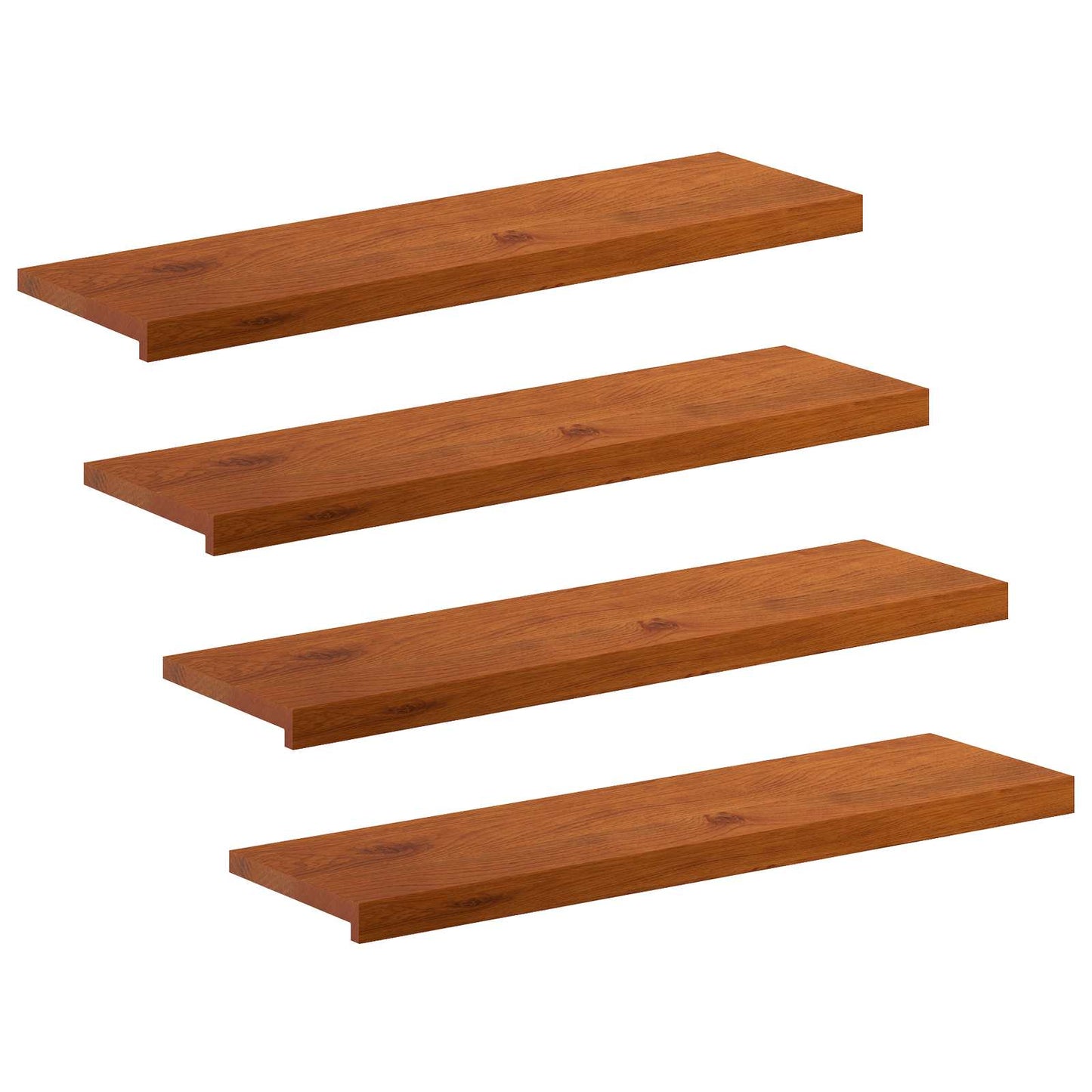 Stair Tread 4 pcs 100 x 30 x 2 cm Brown Solid Oak Wood