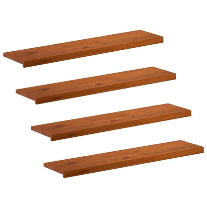 Stair Tread 4 pcs 120 x 30 x 2 cm Brown Solid Oak Wood