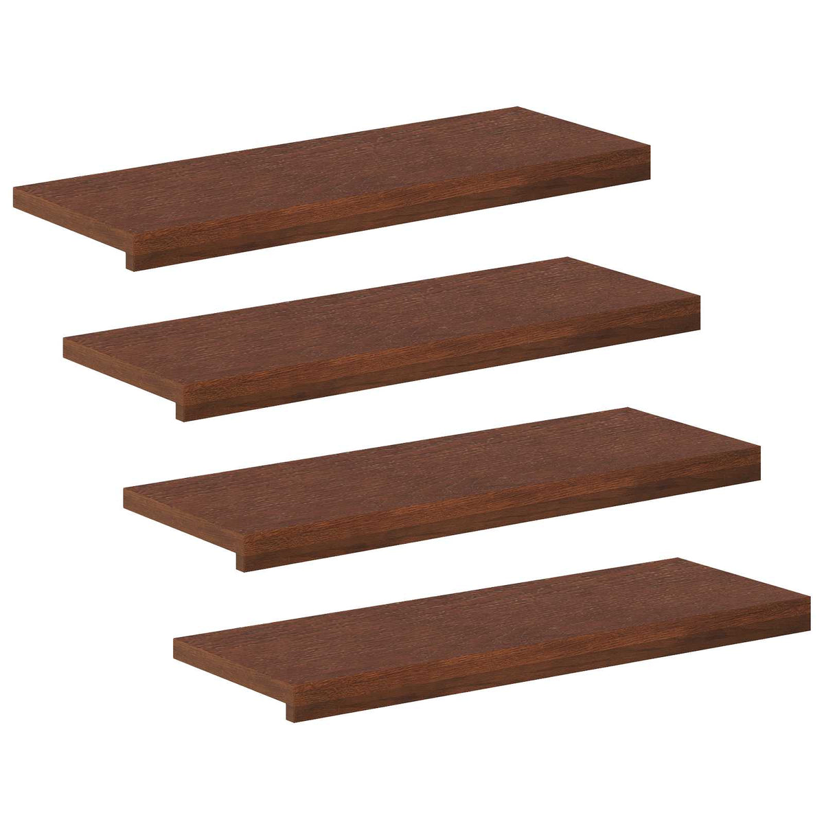 Stair Tread 4 pcs 80 x 30 x 2 cm Dark Brown Solid Oak Wood