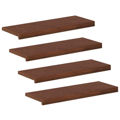 Stair Tread 4 pcs 80 x 30 x 2 cm Dark Brown Solid Oak Wood