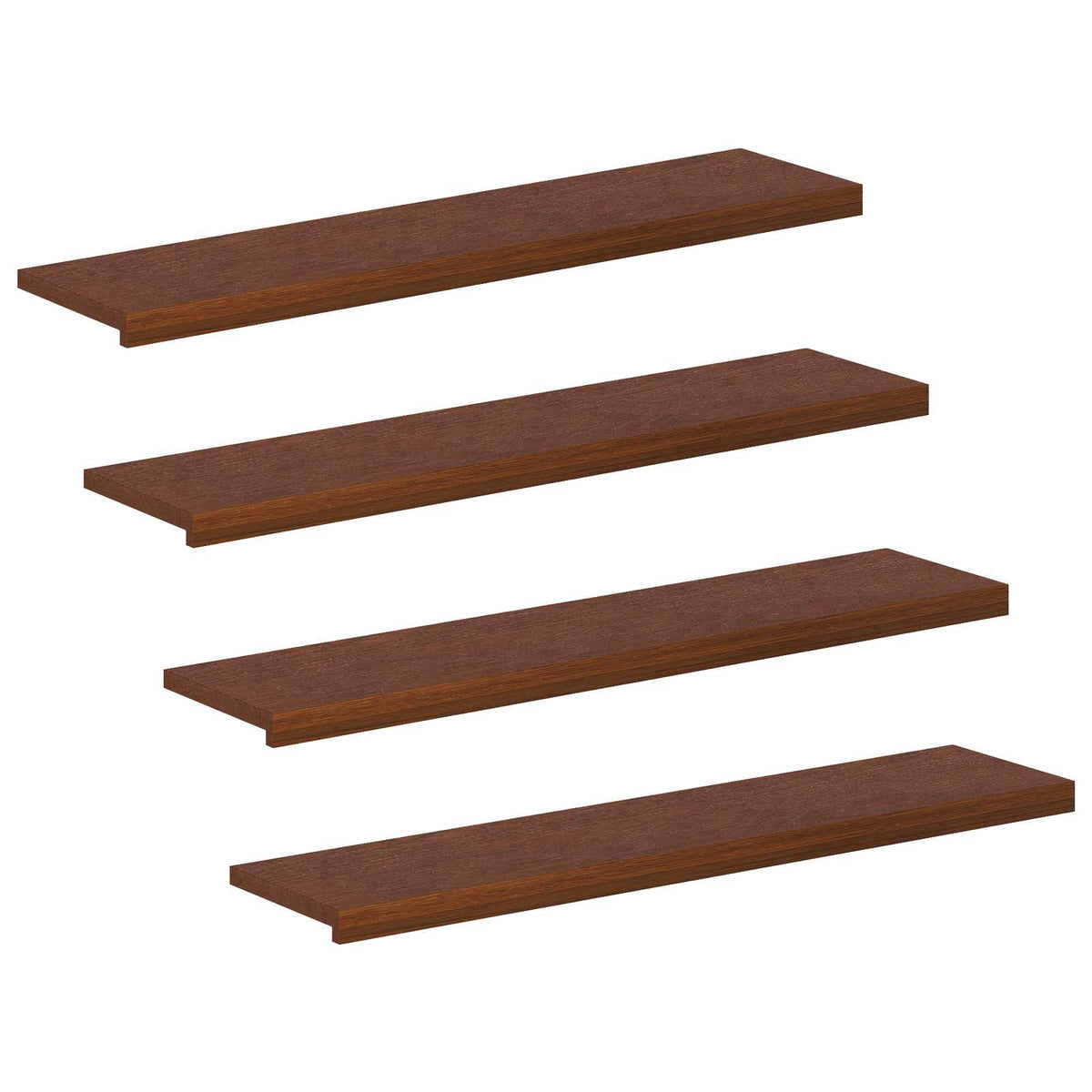 Stair Tread 4 pcs 110 x 30 x 2 cm Dark Brown Solid Oak Wood