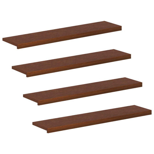 Stair Tread 4 pcs 110 x 30 x 2 cm Dark Brown Solid Oak Wood