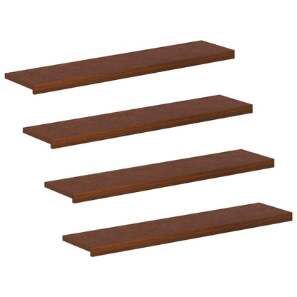 Stair Tread 4 pcs 120 x 30 x 2 cm Dark Brown Solid Oak Wood
