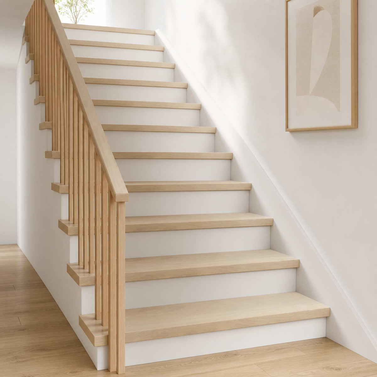 Stair Tread 8 pcs 80 x 30 x 2 cm White Solid Oak Wood