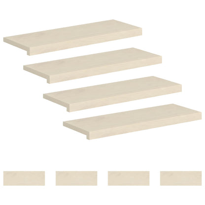Stair Tread 8 pcs 70 x 25 x 2 cm White Solid Oak Wood