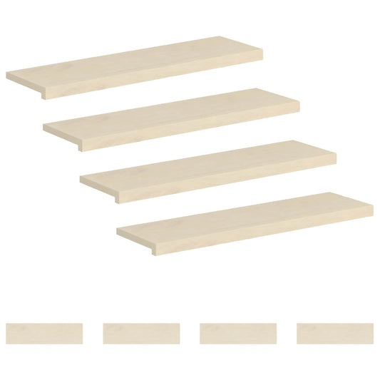 Stair Tread 8 pcs 90 x 25 x 2 cm White Solid Oak Wood