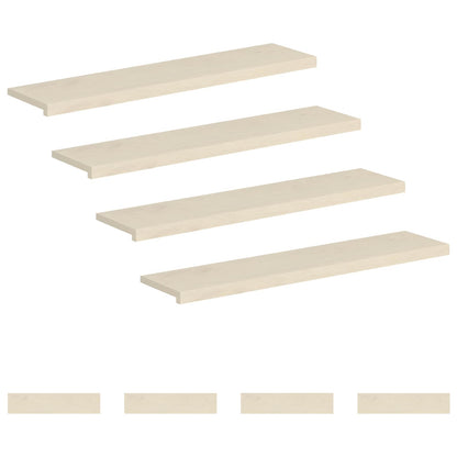Stair Tread 8 pcs 110 x 25 x 2 cm White Solid Oak Wood