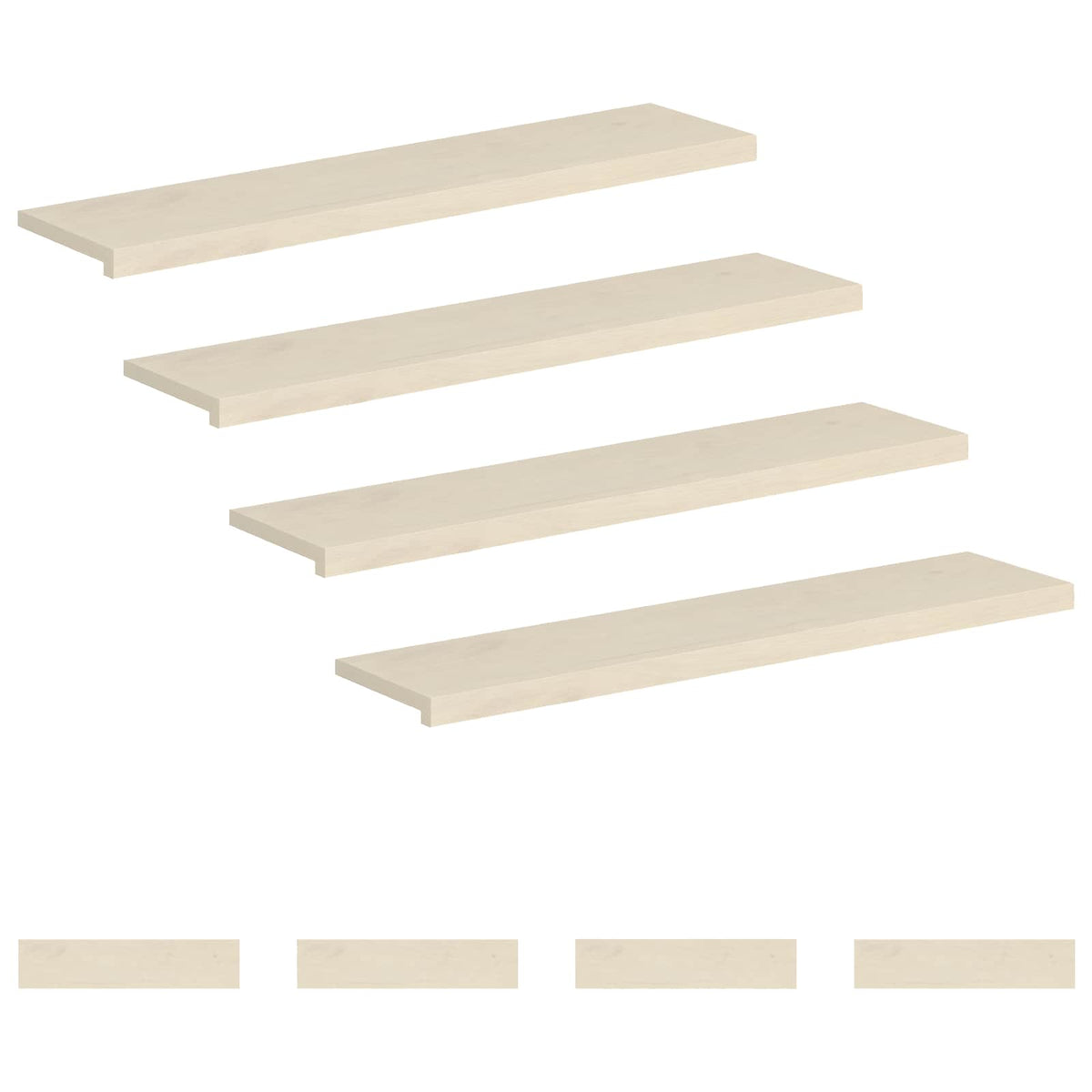 Stair Tread 8 pcs 110 x 30 x 2 cm White Solid Oak Wood